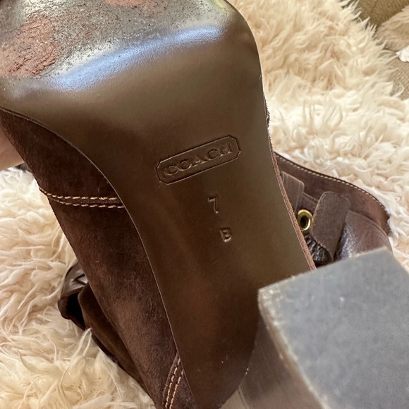 Brown Suede Coach Boots - Picture 3 of 6